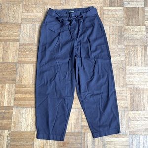 Navy Blue Frank And Oak Pleated Pants